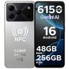 Doogee Смартфон Note56 Plus Android 16 Gemini AI 6,56" Аккумулятор 6150 мАч 48 ГБ ОЗУ(6+42) 256 ГБ ПЗУ Google Pay Мобильные телефоны NFC