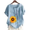 Women's Casual Short Sleeve Top with Round Neck and 11 Unique Floral Prints