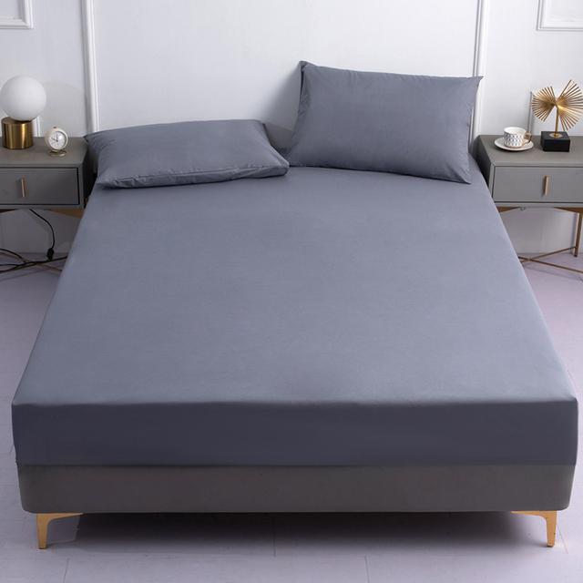 Водонепроницаемый наматрасник, однотонная стеганая простыня с защитой от клещей, эластичный чехол для кровати, защита для матраса (Без наволочки)