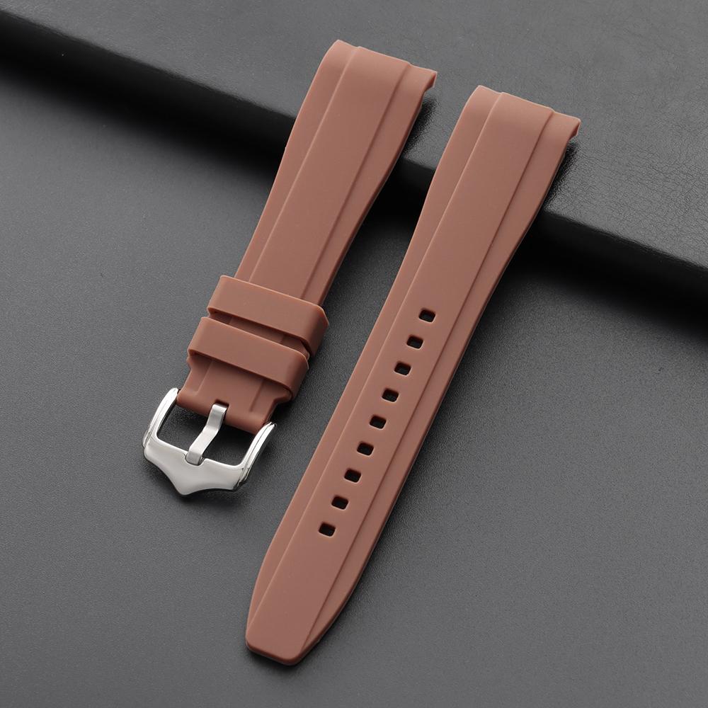 20мм22мм для Rolex Резиновый ремешок для Swatch Универсальный Мужской Женский Изогнутый конец Силиконовый ремешок для часов Citizen Sport Водонепроницаемый ремень