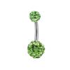 Double Head Studded with Rhinestone Navel Button Colored Clay Shambhala Navel Ring Rubber Clay Circular Diamond Ball Navel Nail