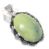 Swiss Green Opal Gemstone 925 Sterling Silver Jewelry Pendant 2.44"