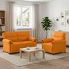 Sofa Set 2 pcs Dark Yellow Fabric