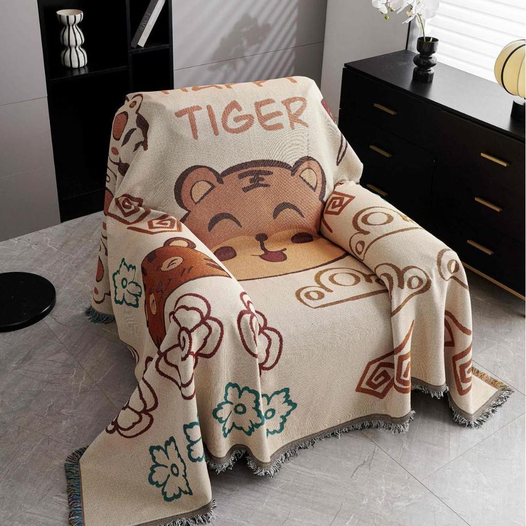 Роскошный чехол для кресла-реклайнера «Счастливый кот»: Нескользящий, двусторонний, всесезонный протектор для спинки и подушки