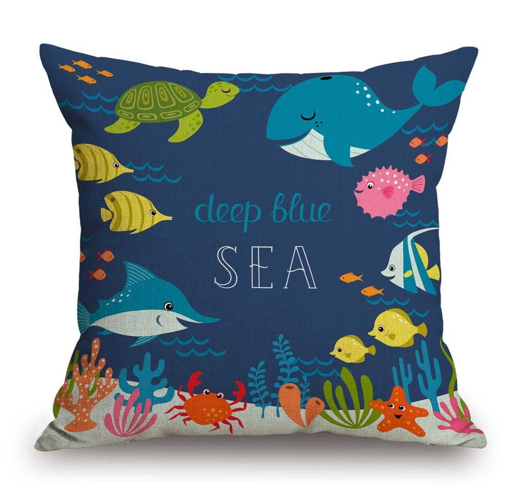 Nautical Sailboat DoubleSided Pillow Case Ship Anchor Map Decorative Cushion Cover Print Home Decor for Couch Bed Sofa Patio