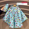 Japanese-Style Children's Poncho, Lightweight, Breathable, Quick-Drying, Waterproof Raincoat with Hood for Kindergarten Boys and Girls