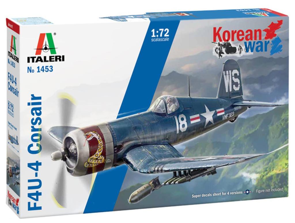 Platz Italeri Масштаб 1/72 Американский истребитель F4U-4 Corsair Пластиковый набор модели IT1453 (Самолет)