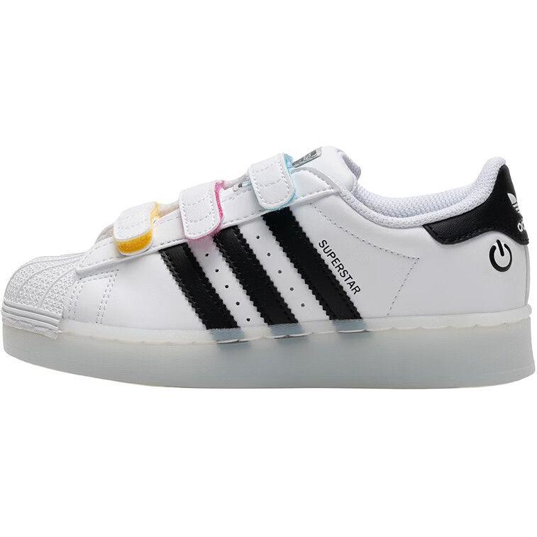 adidas Оригиналы SUPERSTAR Синтетическая кожа Устойчивая к истиранию Низкие Скейтбордические кроссовки Белый Детские JI0506