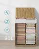 Hand-woven rattan laundry basket 90L Laundry organizer with lid