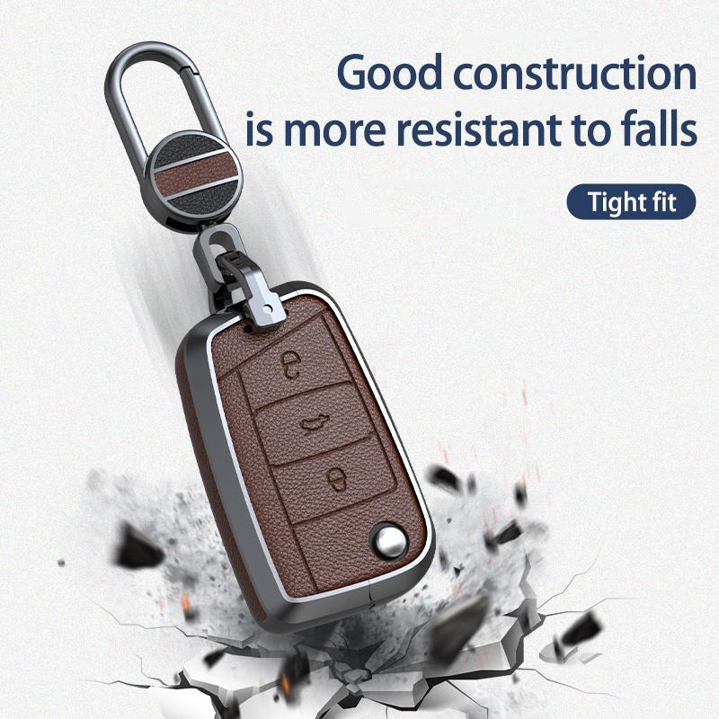 Чехол для дистанционного ключа из коровьей кожи из цинкового сплава для VW Volkswagen Golf 7 MK7 Tiguan MK2 SEAT Ateca Leon FR 2 Ibiza для Skoda Octavia