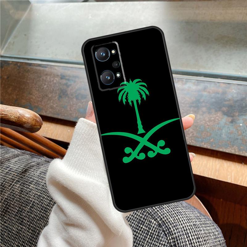 Чехол-книжка с флагом Саудовской Аравии для Realme 12 Pro Plus 11 13 14 C63 C61 C55 C51 C53 C25 C65 C67 C71 C75 GT6 GT7 15 Pro