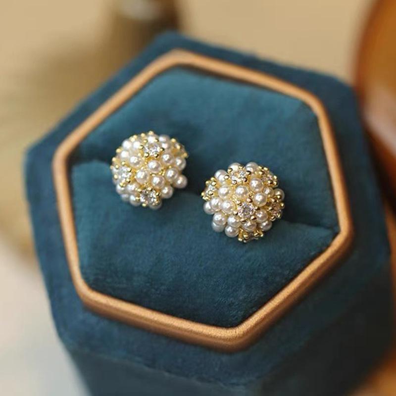 Элегантные серьги-иглы из серебра 925 пробы во французском стиле с жемчугом