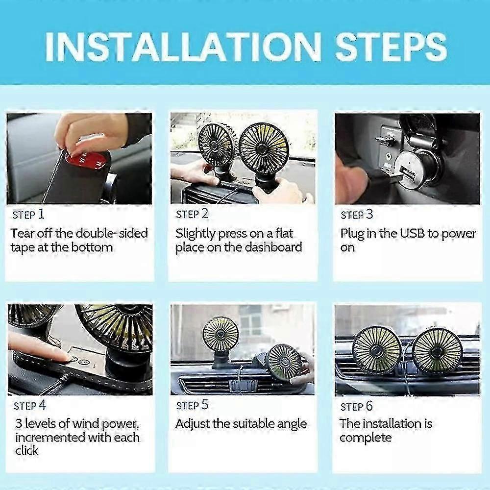 Newly Double Cooling Car Fan Presencte, Upgraded Portable Vehicle Cooling Fan