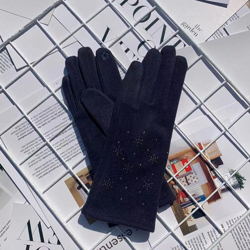 Модные термоперчатки с рисунком цветка сливы, термоперчатки для сенсорных экранов для женщин