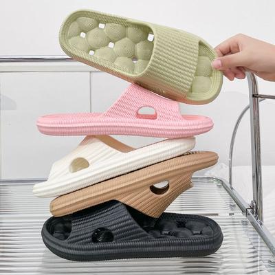 Женские толстые тапочки на платформе, мягкие шлепанцы из ЭВА, мужские летние пляжные шлепанцы, женская обувь, нескользящие домашние тапочки для ванной комнаты