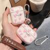 Розовый Чехол из Мягкого ТПУ с Цветком в Форме Сердца для Защиты Наушников Для Airpods Pro 2 1 Для AirPods 1 2 3 Чехол Аксессуары для Гарнитуры С Брелоком