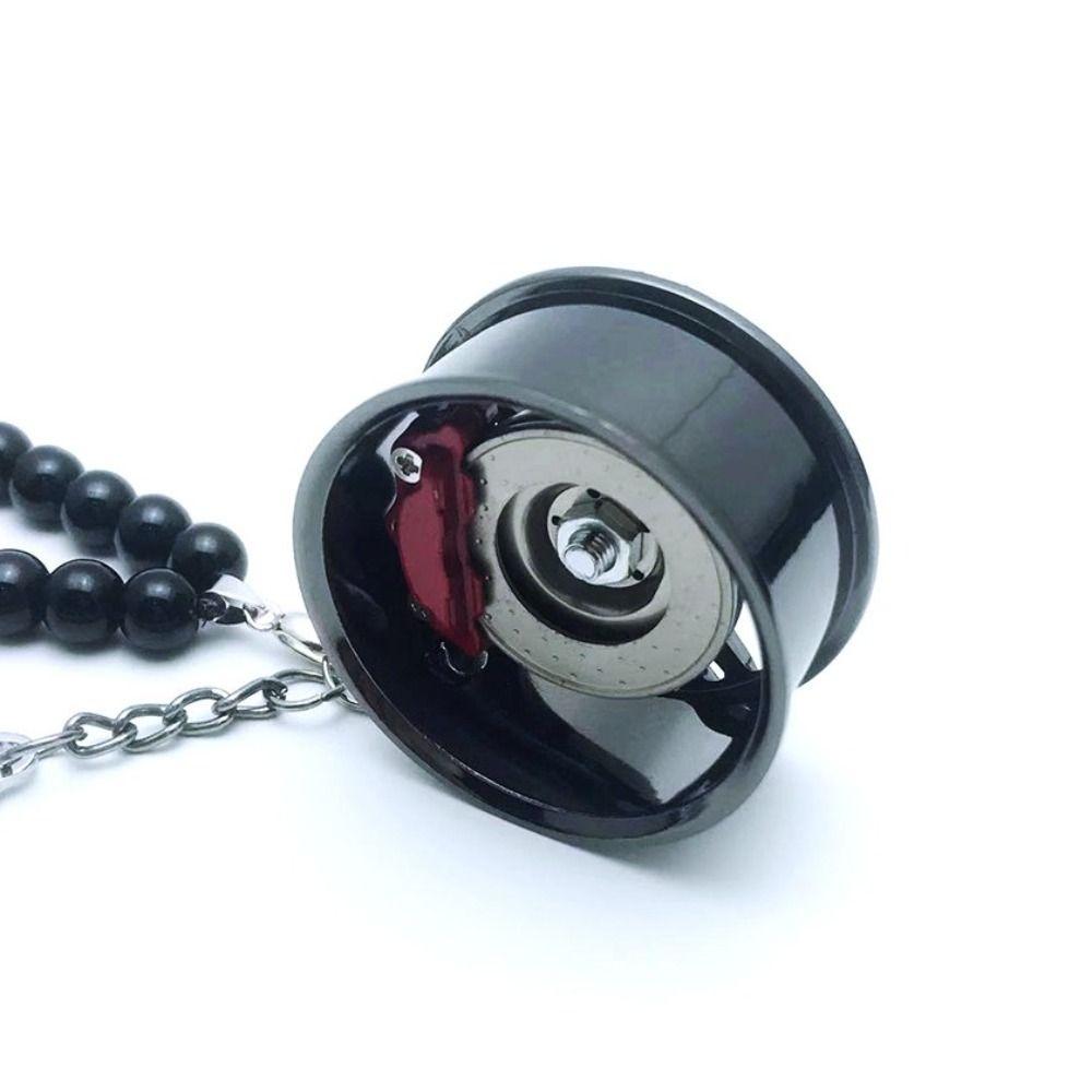 Glossy Shock Absorber Chain Pendant Stylish Hanging Ornament Unique Car Wheel Hub Pendant Auto