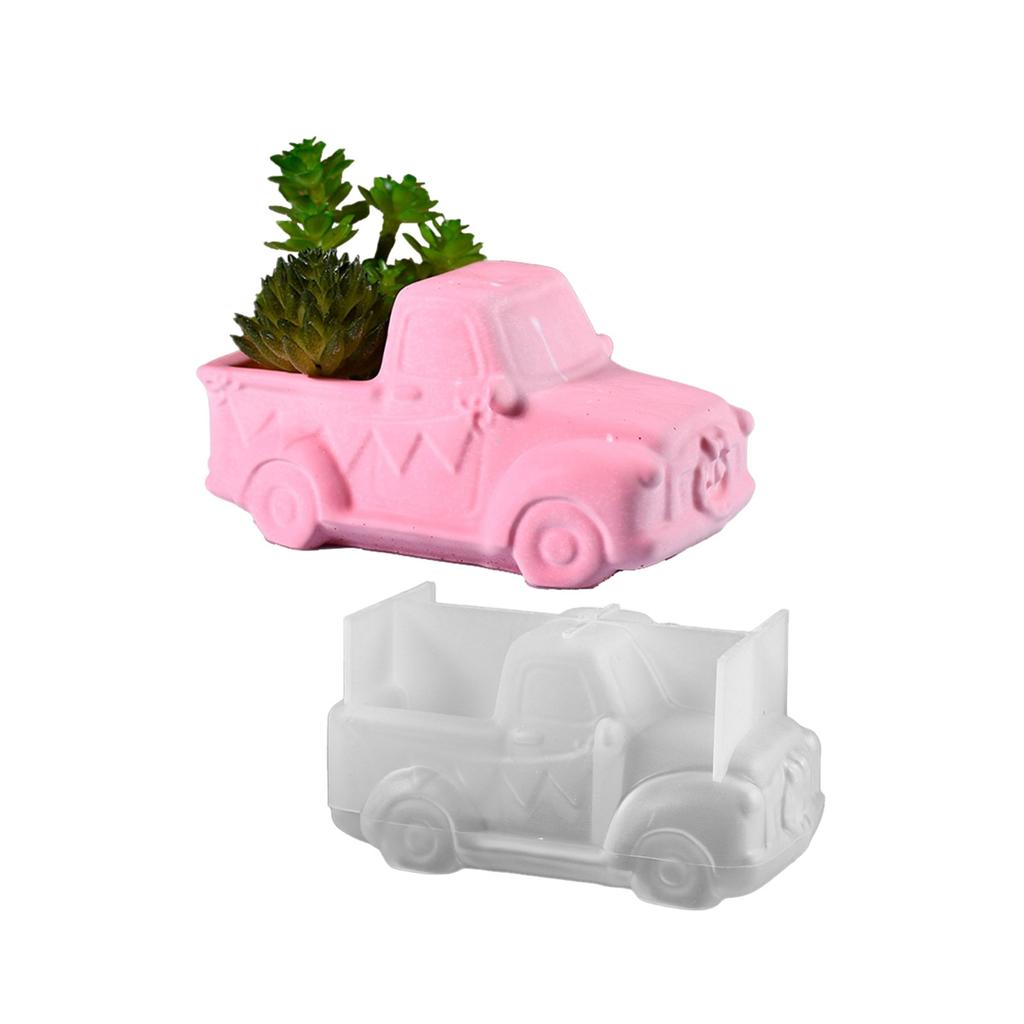 Unique Vehicle Shape Succulent Planter Retro Car Shape Silicone Mold For Succulent Planter And Candle Vessel DIY Crafts