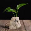 Ceramic Ceramic Zen Hydroponic Vase Rough Desktop Small Vase Retro Stone Shape Vase  Tea Table