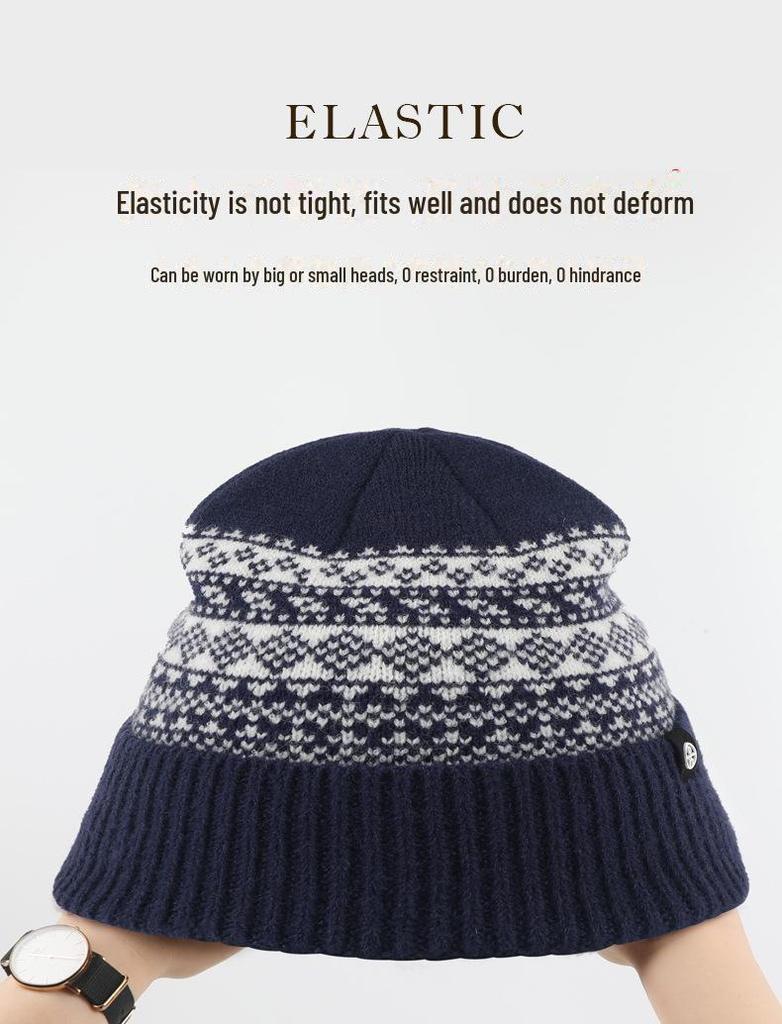 Женская зимняя шапка с жаккардовым узором Fair Isle с толстой повязкой на голову и наушниками