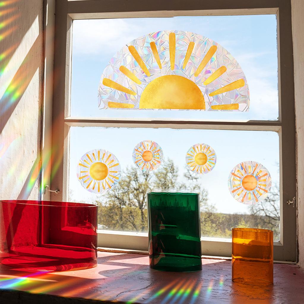 Радуга облака солнце красочный солнечный свет статическая наклейка наклейка на стену стеклянное окно украшение дома наклейка на стену наклейка на окно