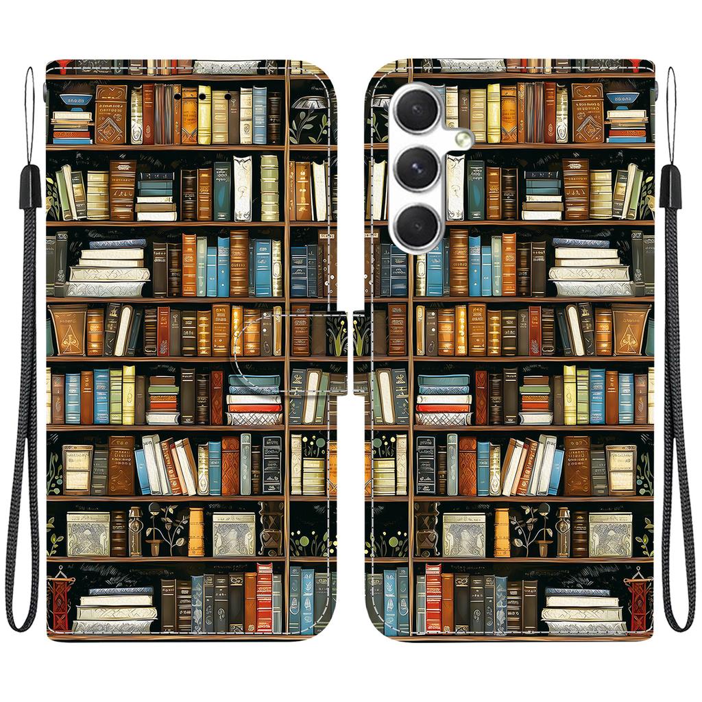 Чехол-книжка из искусственной кожи ручной работы для Samsung Galaxy S24 (СМ-S921B) Противоскользящий ударопрочный чехол с ремешком на запястье и дизайнами в виде сердец/роз и кошек