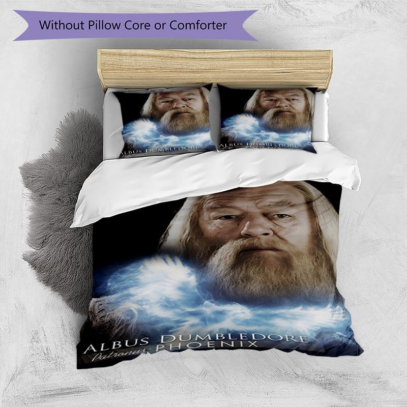 3pcs Hogwarts9 Design Cover Set - HD Printed Bedding with 1 Cover and 2 Pillowcases - Perfect for Home and Dorm Decor