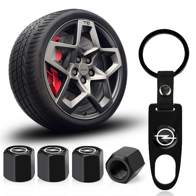 CIE1 Car Tire Valve Stems Cap With Keychain Anti-Theft Compatible For Opel Astra j g Insignia Corsa d Vectra c Zafira a Auto Gadgets