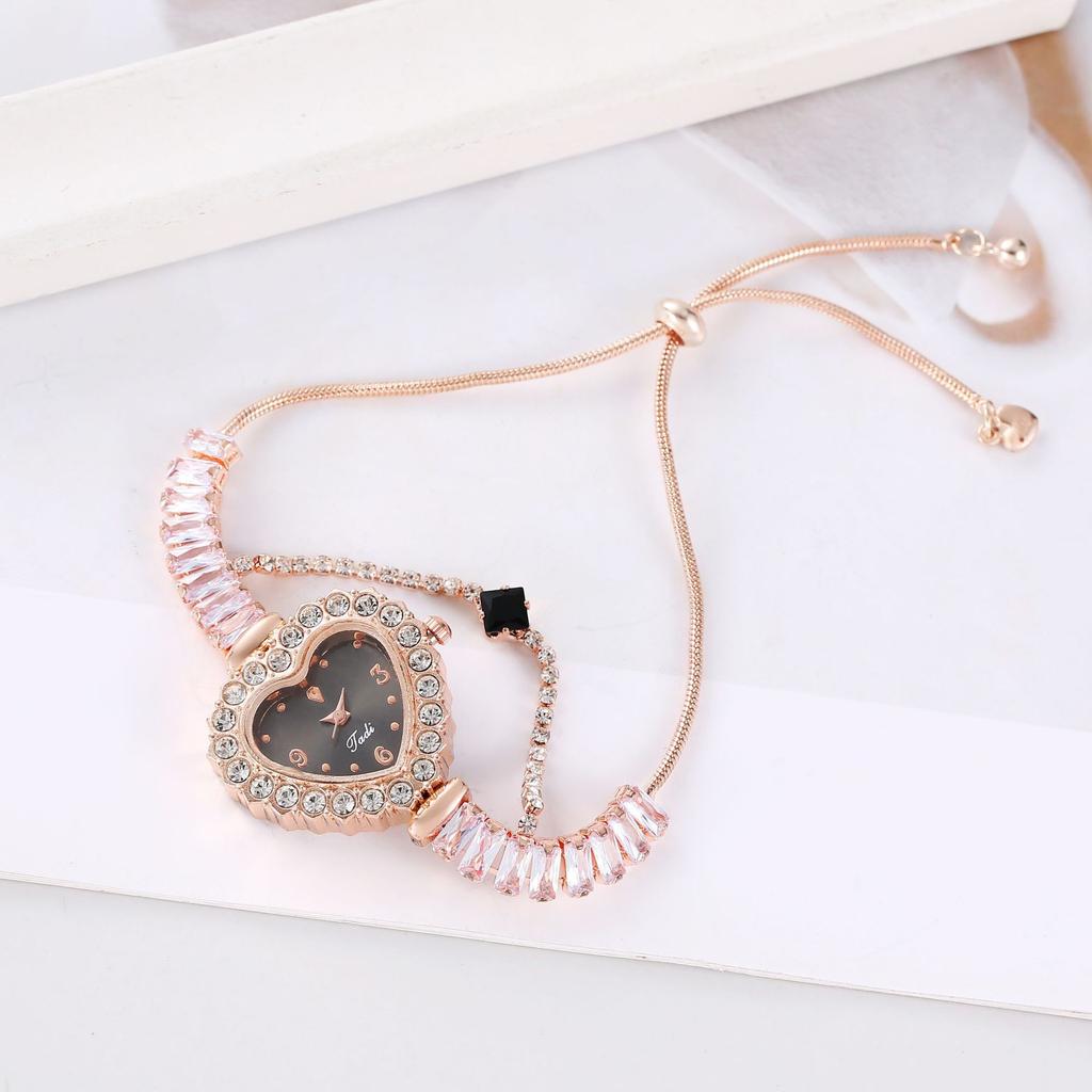 Браслет Стразы Сердце Циферблат Watchaes Ladies Atmosphere Саморегулирующиеся Часы