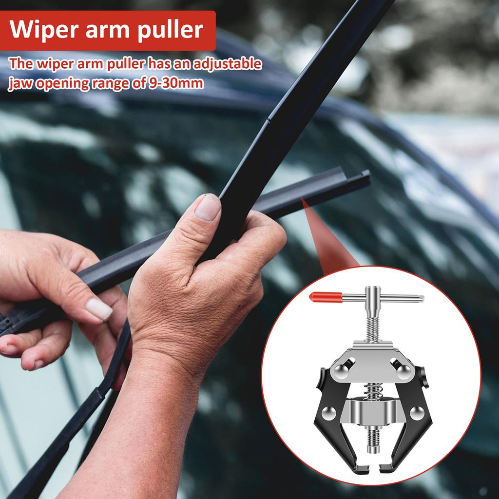 Wiper Arm Puller Tool 9-30 Mm Adjustable Carbon Steel Windshield Wiper Arm Remover Puller T/L Mode for Battery Terminal Bearing