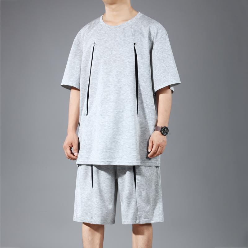 Плюс размер 4XL-11XL свободные шорты комплекты летняя футболка винтажная одежда мужской комплект из 2 предметов