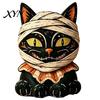 Коллекционный Кот Подарок Винтажная Деревянная Фигурка на Хэллоуин, Рустикальная Колдунья Зомби Сова Лягушка Настольное Милое Украшение для Рабочего Стола, Фермерский Многоярусный Поднос