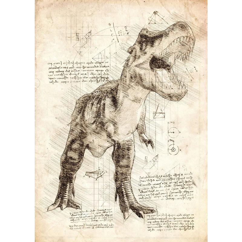 Классический Ретро Таинственный Скелет Ископаемого Динозавра Арт Постер Холст Принт Настенное Искусство Картины Гостиная Спальня Украшение Дома