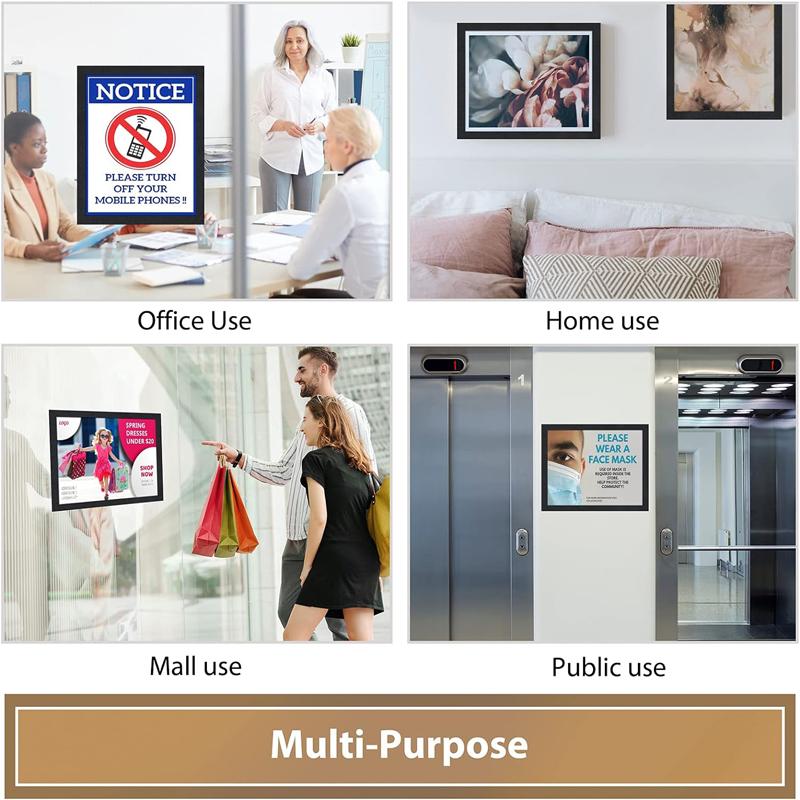 6pcs Magnetic Photo Frame Sign Holder PVC Material, A4 Photo Frame Gallery Wall Frame Set, Suitable For Wall Hanging