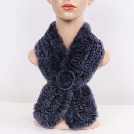 Новый бренд роскошный женский настоящий меховой шарф зимний настоящий меховой шарф из кролика рекс зимний теплый женский вязаный натуральный меховой шарф