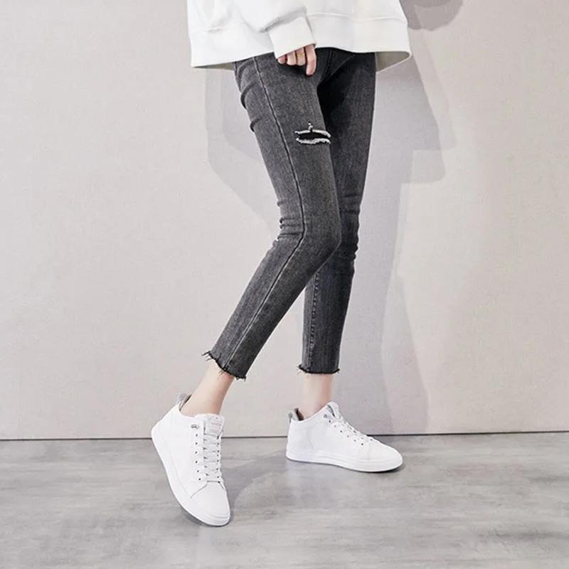 Весенне-летняя обувь, женские кроссовки, натуральная кожа, белые туфли, воловья кожа, модная женская обувь на плоской подошве, повседневная мягкая обувь A3375