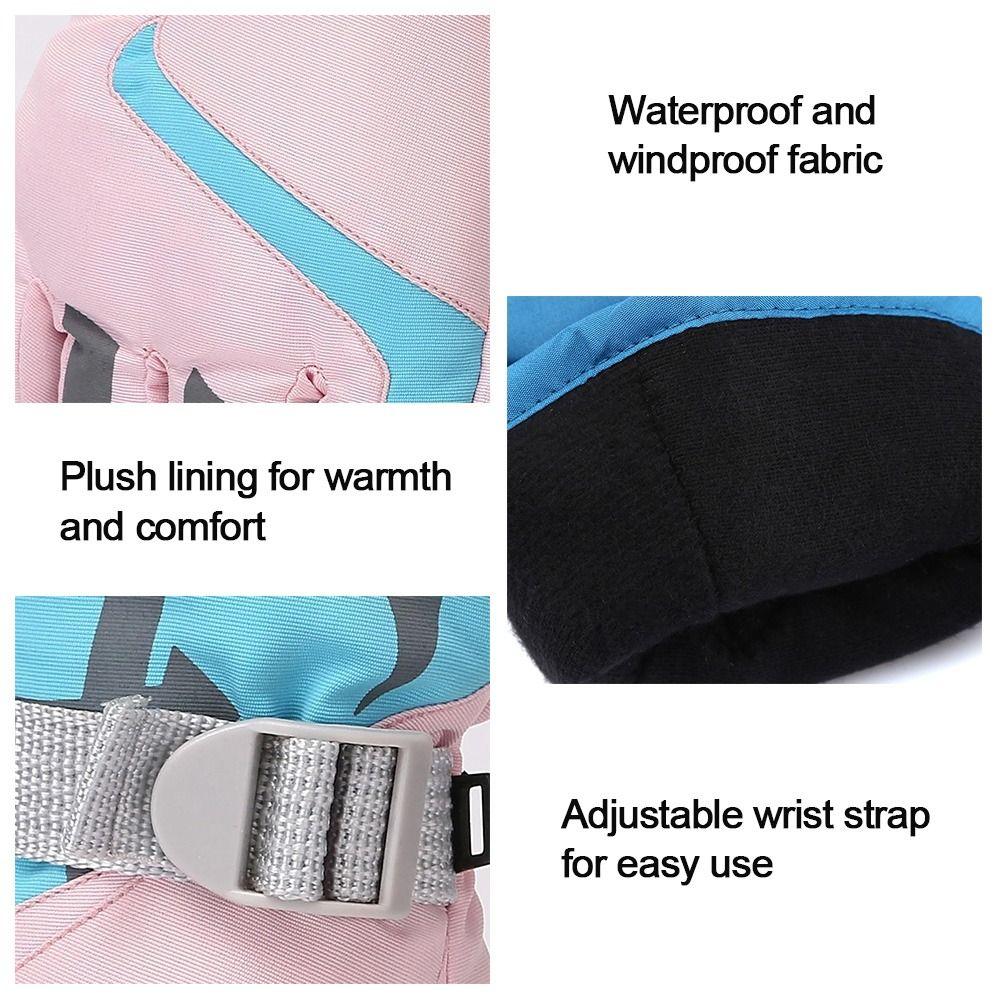 Ветрозащитные детские лыжные перчатки, водонепроницаемые зимние теплые милые детские перчатки для альпинизма