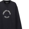 Emporio Armani Мужская толстовка с вышитым логотипом-буквой, круглым вырезом и длинными рукавами, коллекция Весна-Лето 2023, черная, 6L1MC3-1JQNZ-0031