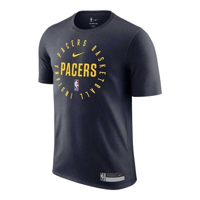 Dri-Fit NBA Indiana Pacers Удобная Дышащая Легкая Влагоотводящая Футболка с Коротким Рукавом Мужские Топы Темно-Синий HF1423-419