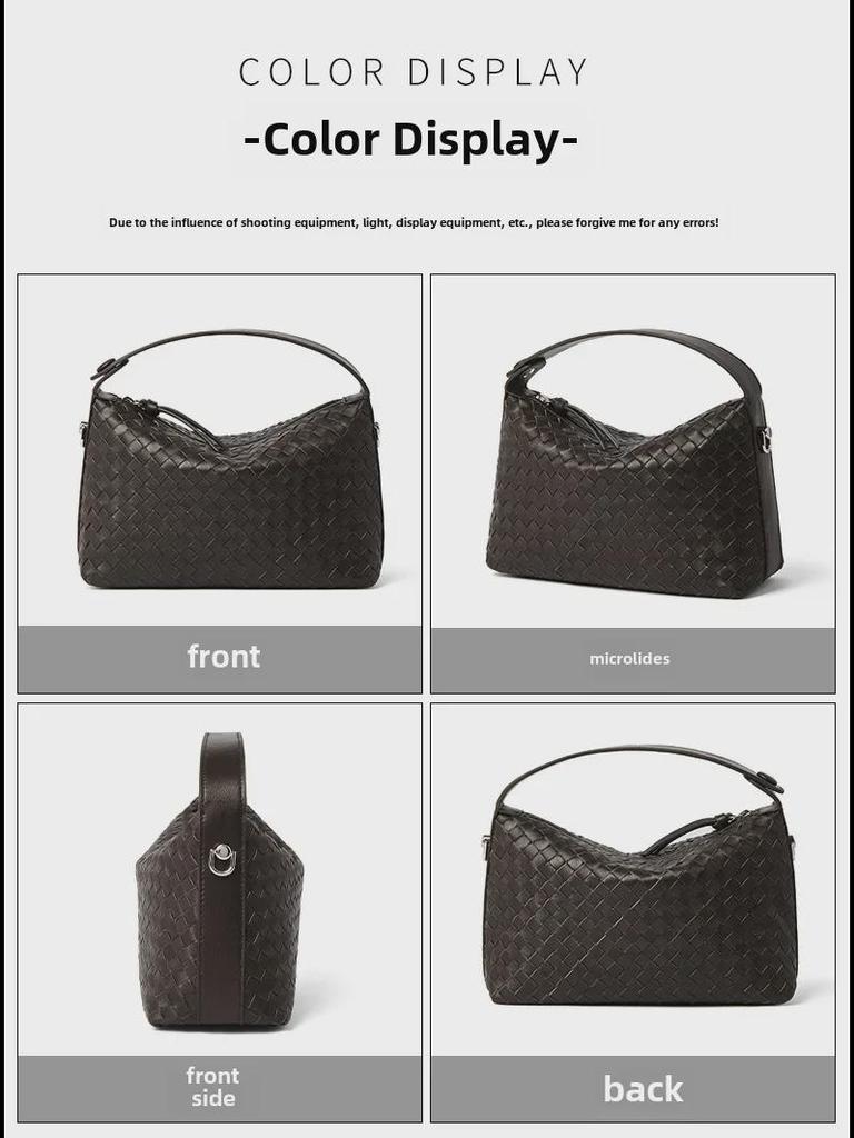 2025 Rhombus Sheepskin Leather Женская сумка через плечо - Ручная сумка-мессенджер с тканым дизайном