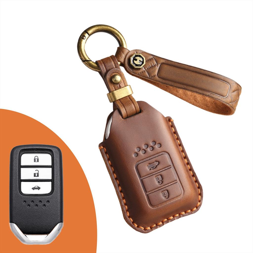 Ретро чехол для ключа подходит для кожаного чехла для ключа Honda CRV Lingpai XRV 10-го поколения Civic Accord Crown Fit.