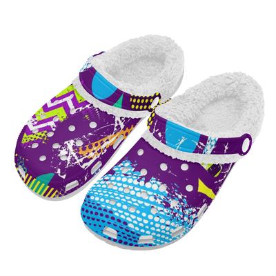 1 пара унисекс теплые на подкладке ЭВА белые клоги легкие слипоны мягкий интерьер противоскользящая подошва удобные зимние для дома и улицы