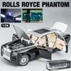 Модель автомобиля Phantom в масштабе 1/24, игрушка из цинкового сплава с откидной спинкой, литые игрушечные машинки со звуком и светом для детей, коллекция подарков для мальчиков и девочек