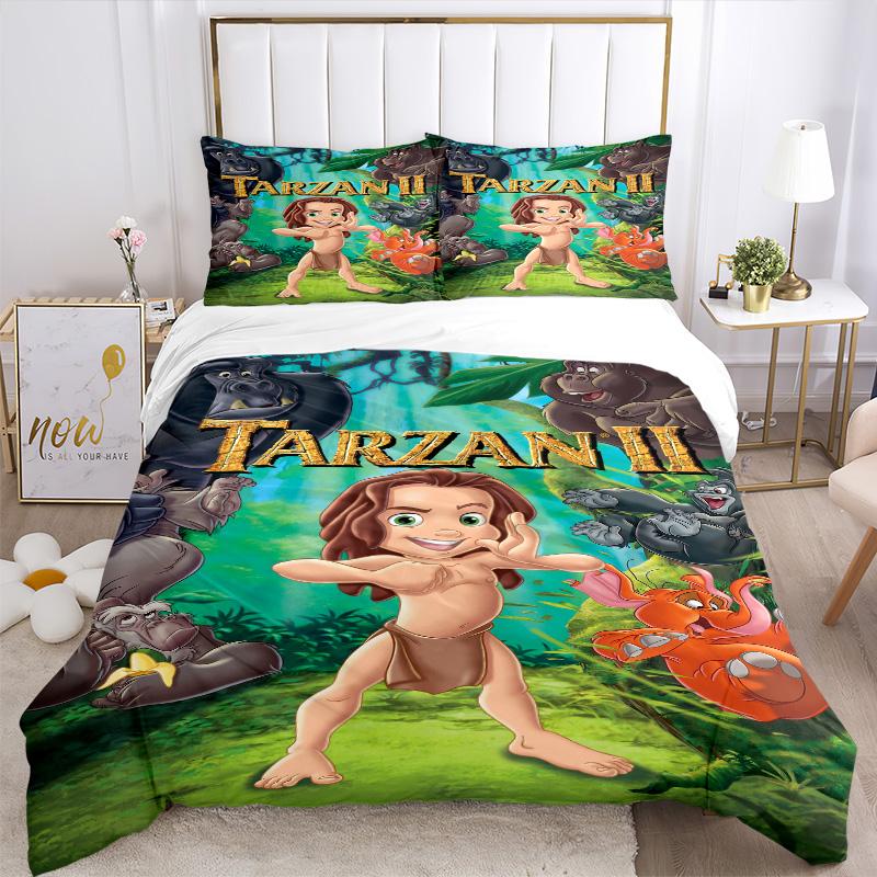 Tarzan'S Jungle Adventure Print 3Pcs Bedding Setduvet Cover With 2 Bedropillowcase Home Birthday Gift