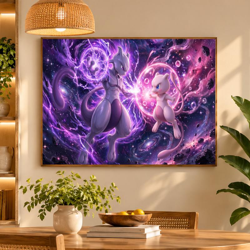 5D Diamond Painting Mewtwo DIY Full Drill Diamond Art Kit Home Decoration