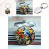 Watercolor Bird Group Glass Keyring With Alloy Material For Gift And Everyday Use
