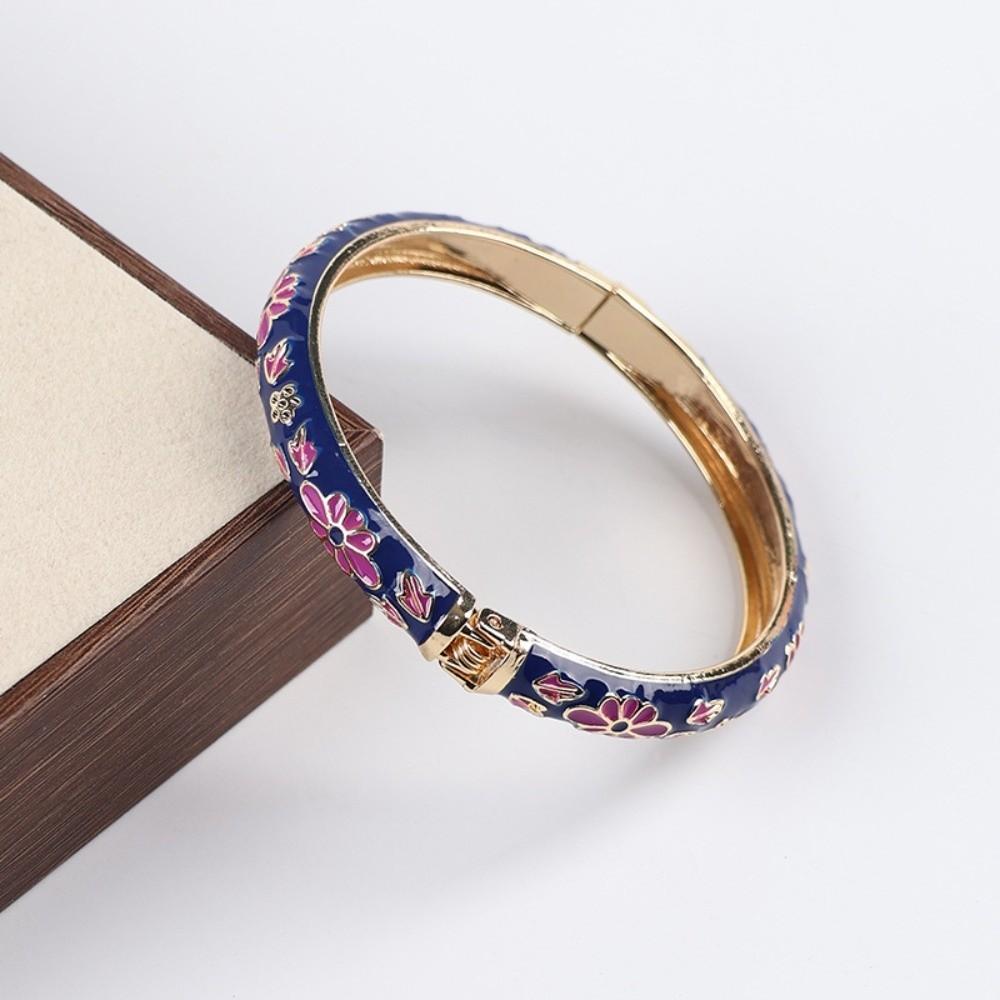 Colorful Vintage Cloisonne Bangle Traditional Women's Hand Bracelet Flower Bangle  Jewelry Gifts