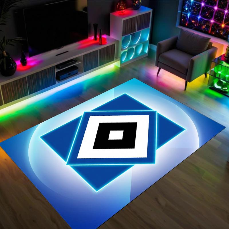 Hamburger SV Football Design Crystal Velvet Carpet Cozy Non?Slip Printed Rug For Bedroom Living Room Entrance