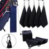 Black Microfiber Cotton Golf Towel With Carabiner Hook Cleans Clubs Golf Towel Balls Hands Cleaning Towels