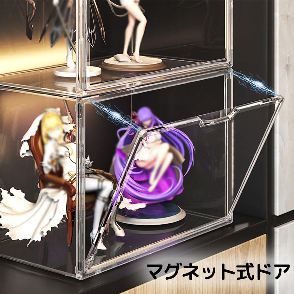 PFLife Стеллаж для коллекционных фигурок, полка для фигурок, складная витрина для мягких игрушек, пластиковый корпус для моделей, большая вместимость, тип сборки